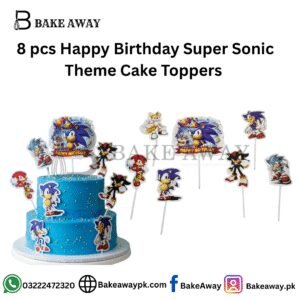 8 pcs Happy Birthday Super Sonic Theme Cake Toppers