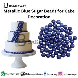 Metallic Blue Sugar Beads for Cake Decoration
