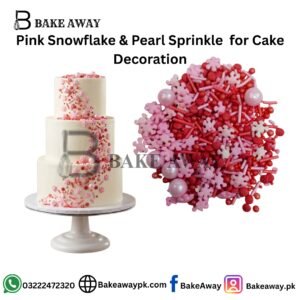 Pink Snowflake & Pearl Sprinkle for Cake Decoration