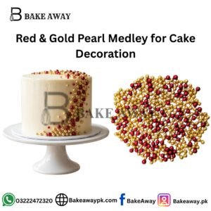 Red & Gold Pearl Medley for Cake Decoration