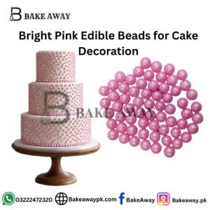 Bright Pink Edible Beads for Cake Decoration