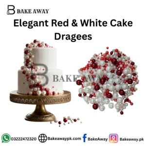 Elegant Red & White Cake Dragees