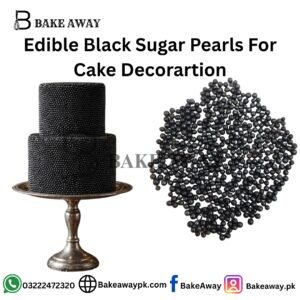 Edible Black Sugar Pearls For Cake Decorartion