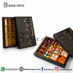 12 Cavity Date Box With Print Black