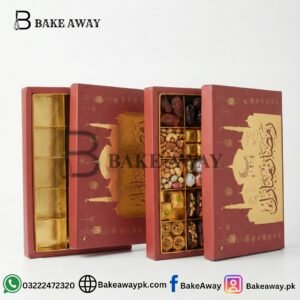 12 Cavity Date Box With Print Light Red