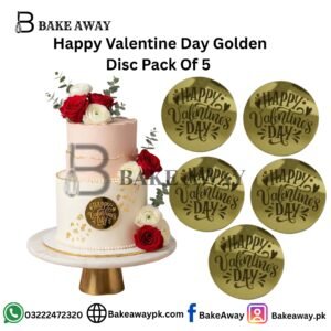 Happy Valentine Day Golden Disc Pack Of 5