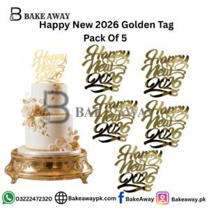 Happy New 2026 Golden Tag Pack Of 5
