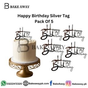 Happy Birthday Silver Tag  Pack Of 5