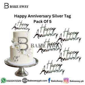 Happy Anniversary Silver Tag Pack Of 5