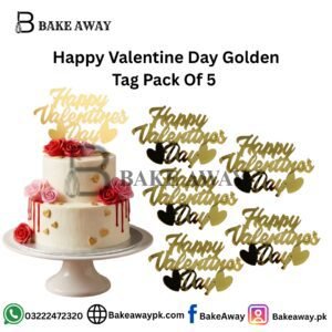 Happy Valentine Day Golden Tag Pack Of 5