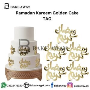 Ramadan Kareem Urdu Golden Cake TAG