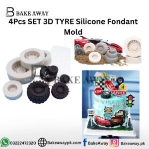 4Pcs SET 3D TYRE Silicone Fondant Mold