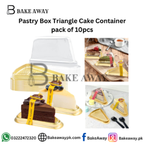 Pastry Box Triangle Cake Container pack of 10pcs