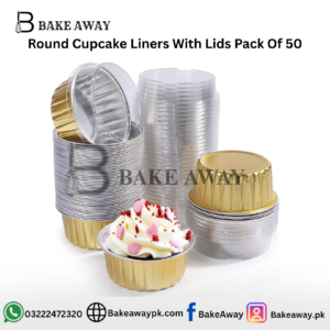 Round Cupcake Liners With Lids Pack Of 50