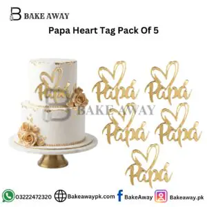 Papa Heart Tag Pack Of 5