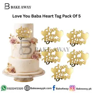 Love You Baba Heart Tag Pack Of 5