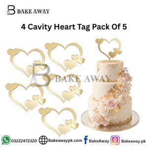 4 Cavity Heart Tag Pack Of 5