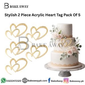 Stylish 2 Piece Acrylic Heart Tag Pack Of 5