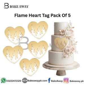Flame Heart Tag Pack Of 5