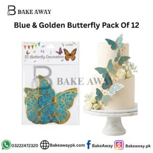 Blue & Golden Butterfly Pack Of 12