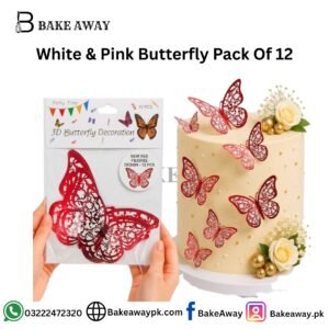 White & Pink Butterfly Pack Of 12