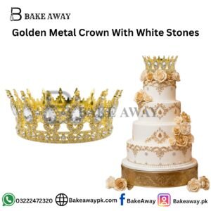 Golden Metal Crown With White Stones