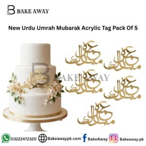 New Urdu Umrah Mubarak Acrylic Tag Pack Of 5
