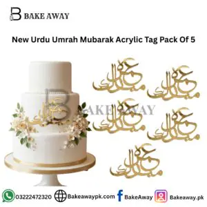 New Urdu Umrah Mubarak Acrylic Tag Pack Of 5