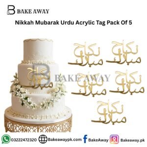Nikkah Mubarak Urdu Acrylic Tag Pack Of 5