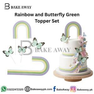 Rainbow and Butterfly Green Topper Set